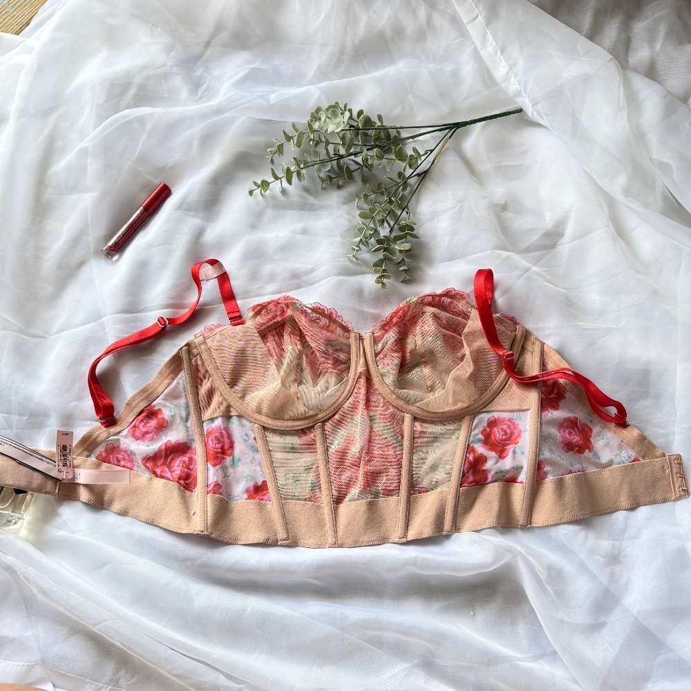 Victoria’s Secret Dream Angels Strapless Corset Top | 36DD | Floral Embroidery | - Picture 10 of 13